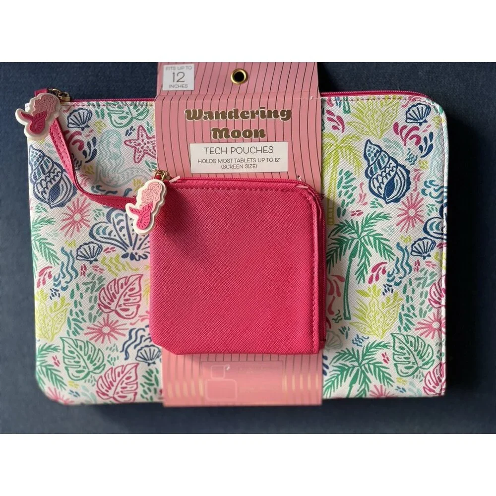 WANDERING MOON Tech Pouches Seashell Mermaid Tropical Laptop Electronic TRAVELER
